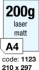 matný laser papír 200g/m² (210x297) - A4 - 100 listů